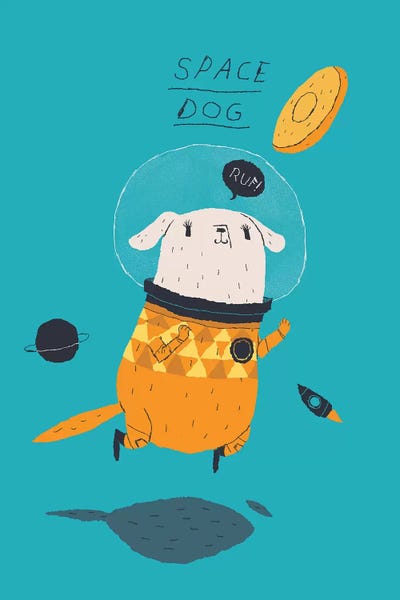 Space Dog by Louis Roskosch multi panel art