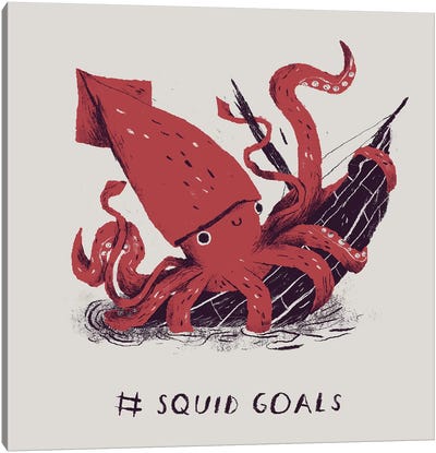Squid Goals Canvas Art Print - Louis Roskosch