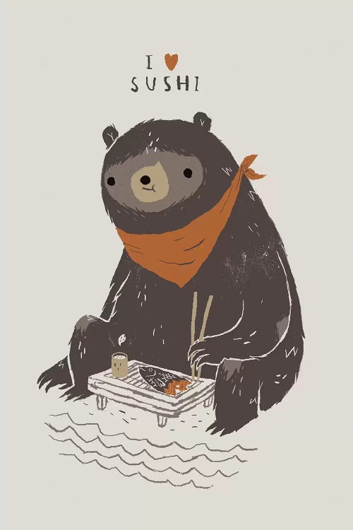 Sushi Bear by Louis Roskosch wall art