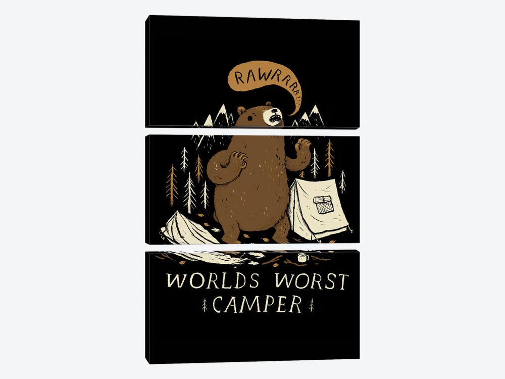 World's Worst Camper by Louis Roskosch 3-piece Canvas Art Print