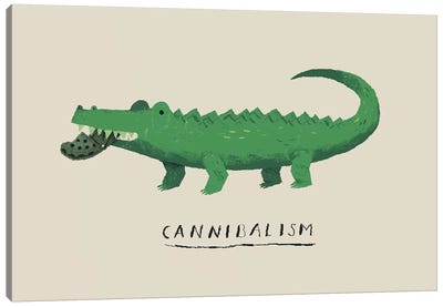 Cannibal Croc Canvas Art Print - Reptile & Amphibian Art