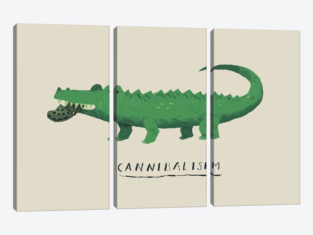 Cannibal Croc by Louis Roskosch 3-piece Canvas Art Print