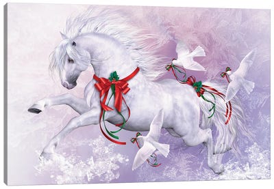 Snow Dance Canvas Art Print - Christmas Animal Art