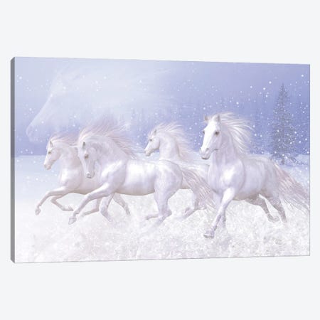 Snow Horses Canvas Print #LRP108} by Laurie Prindle Canvas Wall Art