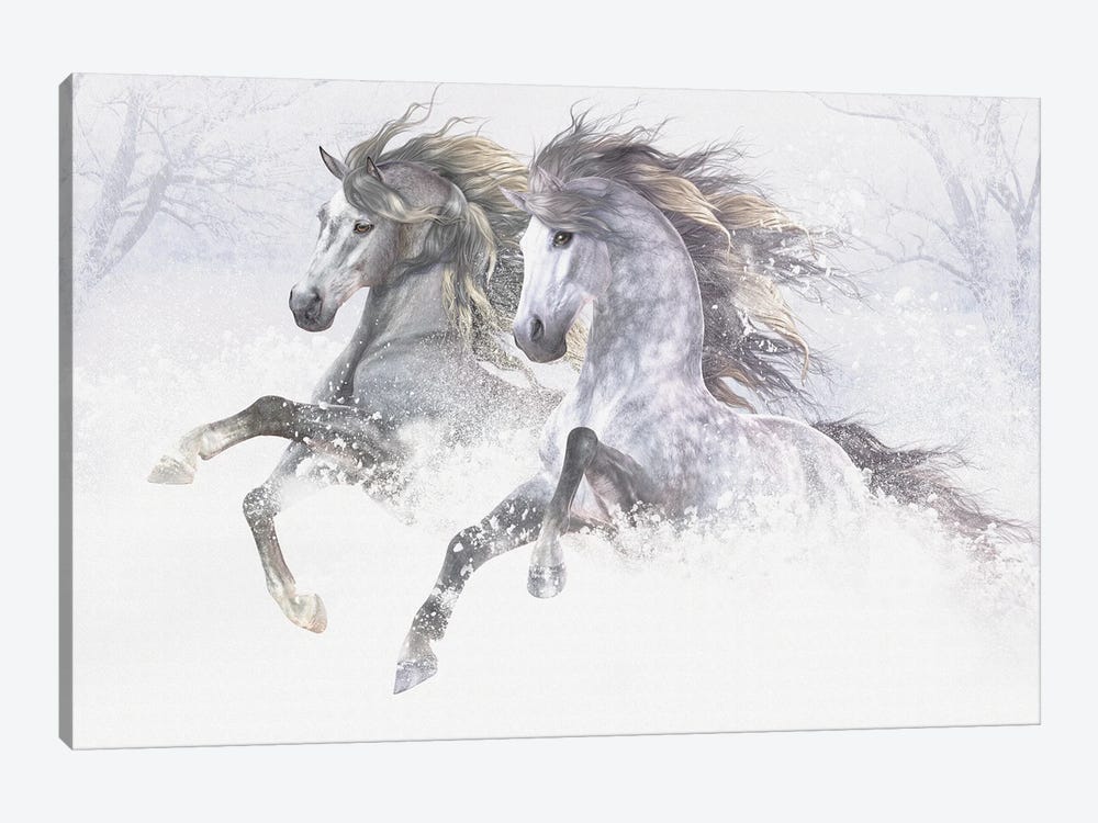 Snow Horses II by Laurie Prindle 1-piece Art Print