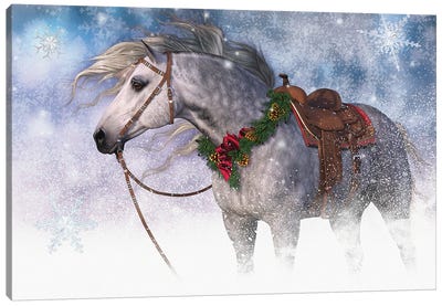 Snowy Christmas I Canvas Art Print - Animal Illustrations