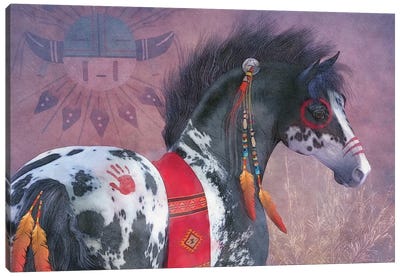 War Pony II Canvas Art Print - Animal Illustrations
