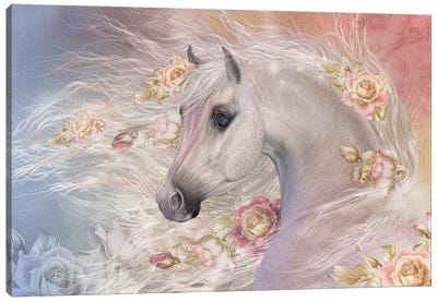 Winter Rose Canvas Art Print - Animal Illustrations