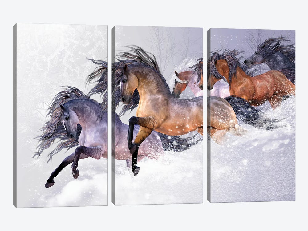 Winters Flight by Laurie Prindle 3-piece Canvas Print