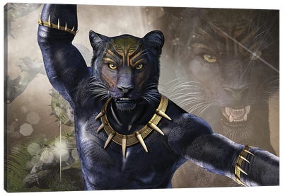Black Panther Tribute Canvas Art Print - Laurie Prindle