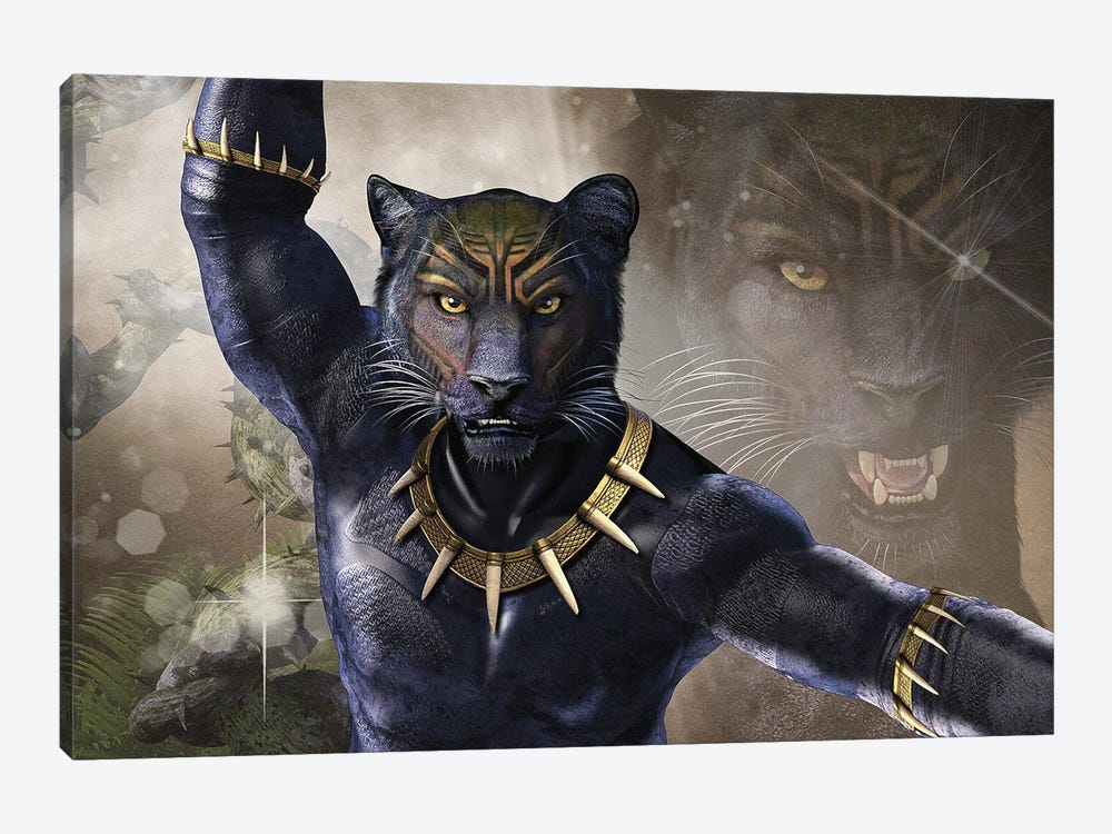 Black Panther Tribute by Laurie Prindle 1-piece Canvas Wall Art