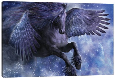Dark Angel Canvas Art Print - Unicorn Art