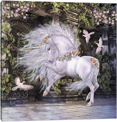 Gwenvael Canvas Art Print - Unicorn Art