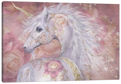 Licorne Florale Canvas Art Print - Animal Illustrations