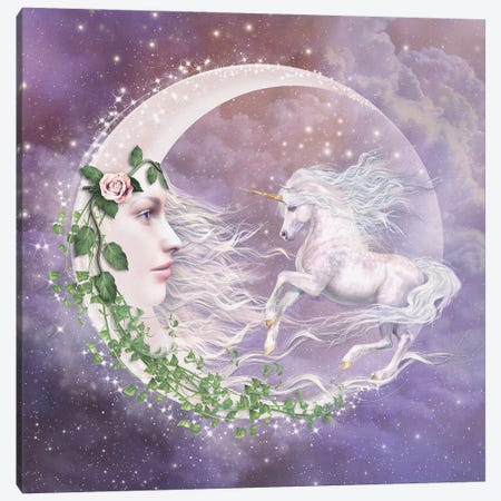 Moonicorn Canvas Print #LRP68} by Laurie Prindle Canvas Art