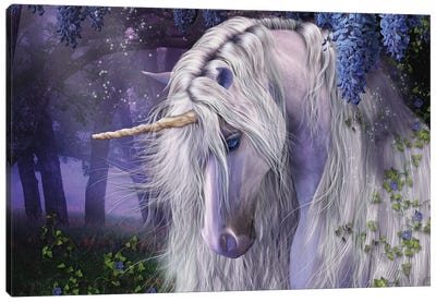 Moonlight Serenade Canvas Art Print - Unicorn Art
