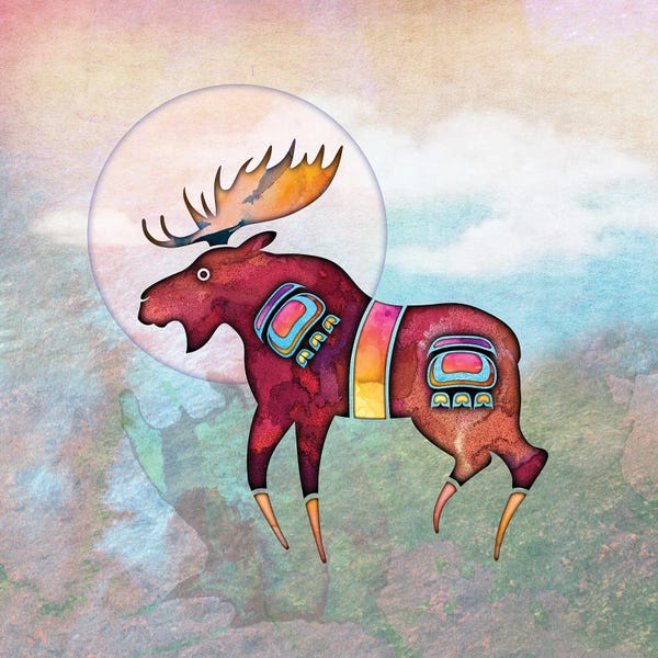 Moose: Painted Moose by Laurie Prindle