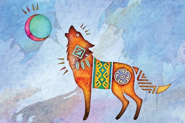 Folksy Fauna: Painted Wolf by Laurie Prindle