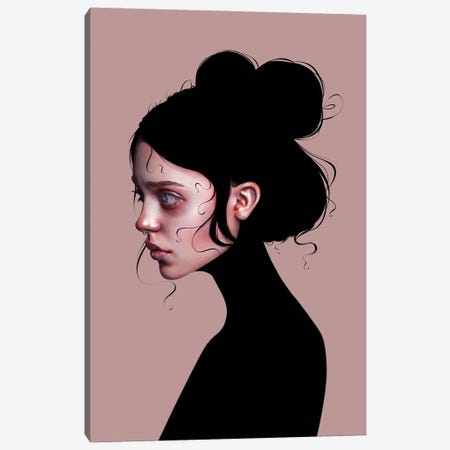 The Staring Girl Canvas Print #LRR21} by Laura H. Rubin Canvas Artwork