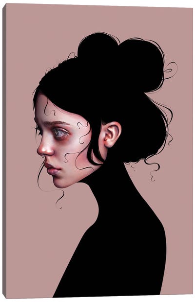 The Staring Girl Canvas Art Print - Laura H. Rubin