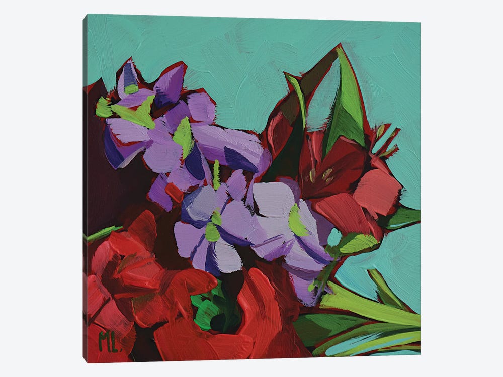 Red And Violet by Mónica Linares 1-piece Canvas Artwork