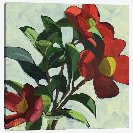 Red Camellias II Canvas Print #LRS16} by Mónica Linares Canvas Print