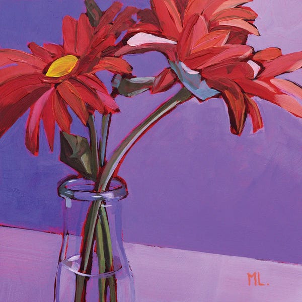 Mónica Linares: Red Gerberas by Mónica Linares