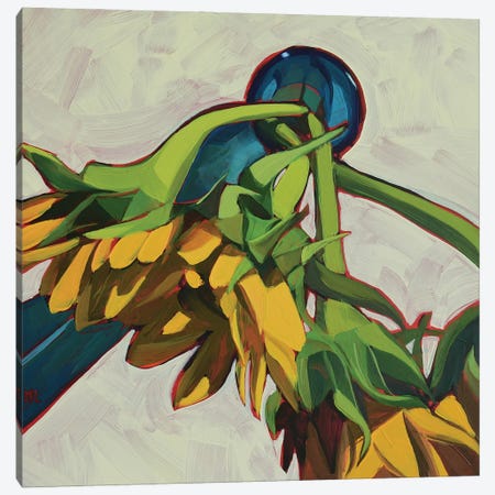 Three Sunflowers Canvas Print #LRS21} by Mónica Linares Canvas Art Print