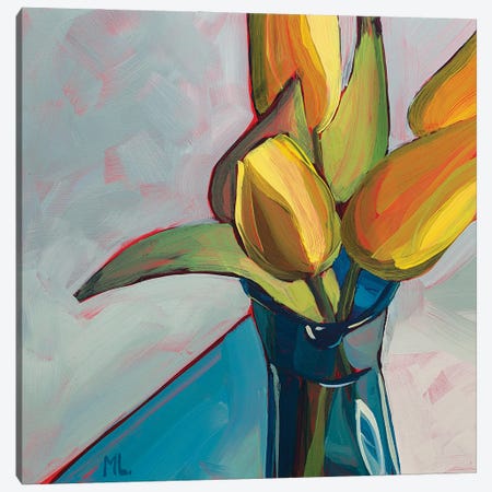 Yellow Tulips Canvas Print #LRS30} by Mónica Linares Canvas Artwork