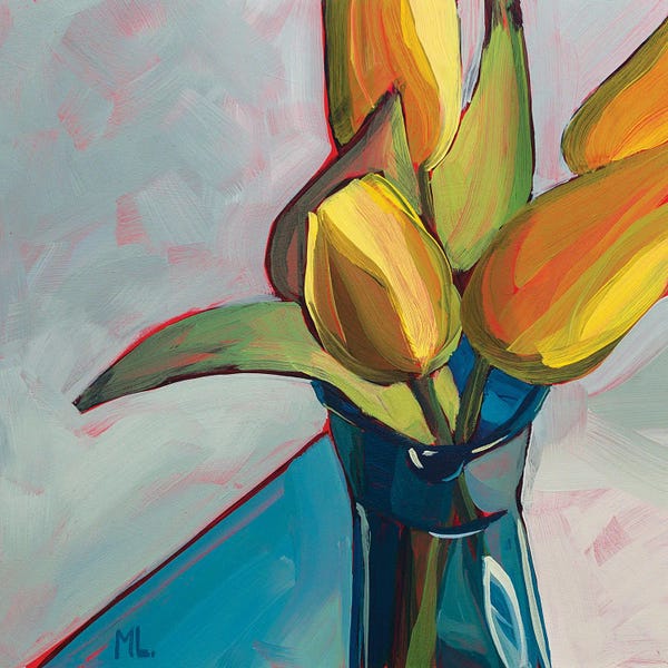 Hispanic & Latin American Artists: Yellow Tulips by Mónica Linares