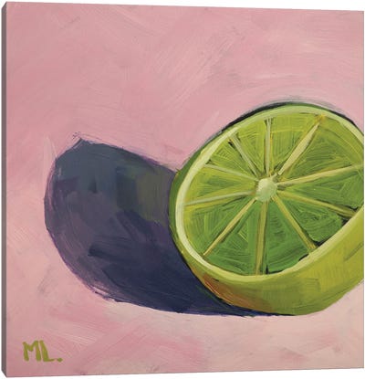 Lime On Pink Canvas Art Print - Mónica Linares