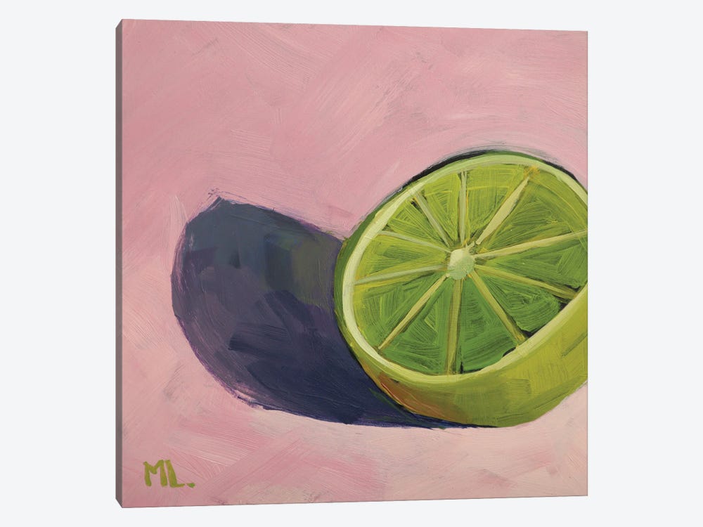 Lime On Pink by Mónica Linares 1-piece Canvas Artwork