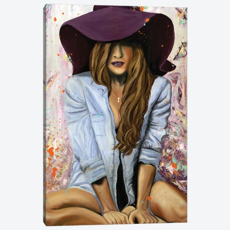 Lucky Purple Hat Canvas Print #LRV22} by Larisa Lavrova Canvas Wall Art