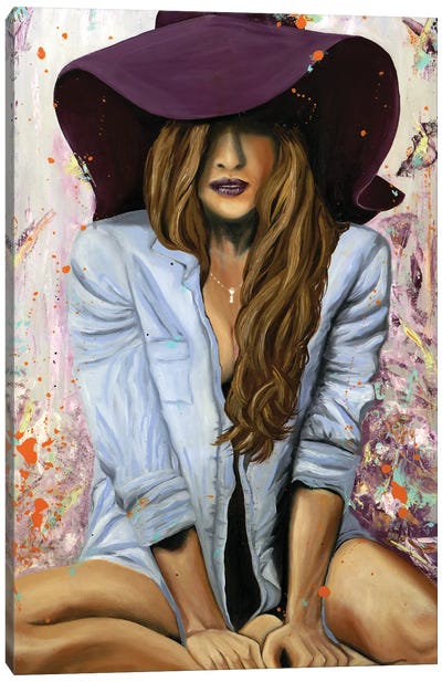 Lucky Purple Hat Canvas Art Print - Larisa Lavrova