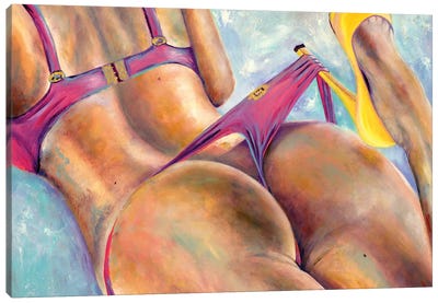 Pink Delight Canvas Art Print - Women's Swimsuit & Bikini Art