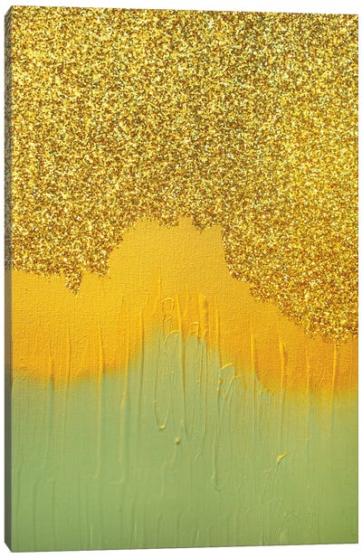 Aqua Gold Shimmer Canvas Art Print - Amber Lamoreaux