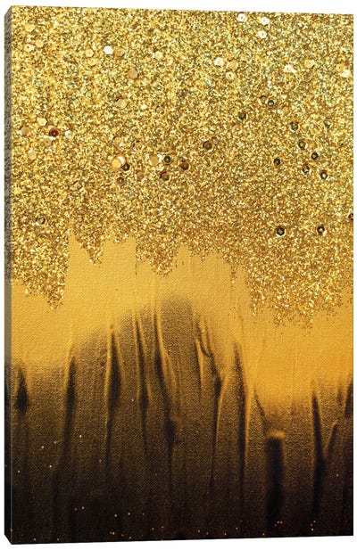 Black Gold Shimmer Canvas Art Print - Amber Lamoreaux