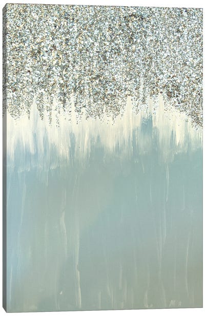Blue And Silver Shimmer Canvas Art Print - Amber Lamoreaux