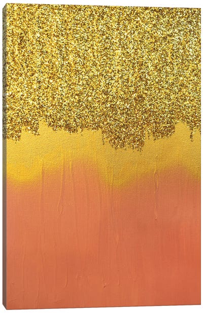 Pink Gold Shimmer Canvas Art Print - Amber Lamoreaux