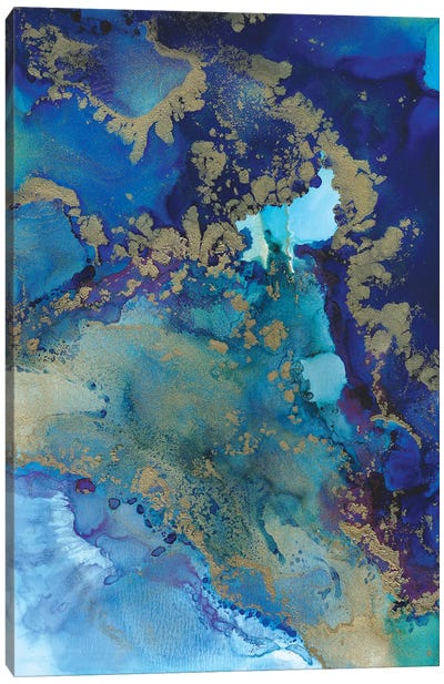 Starlight In Blue Canvas Art Print - Amber Lamoreaux