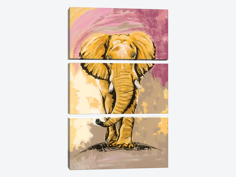 Elephant by Livien Rózen 3-piece Canvas Artwork