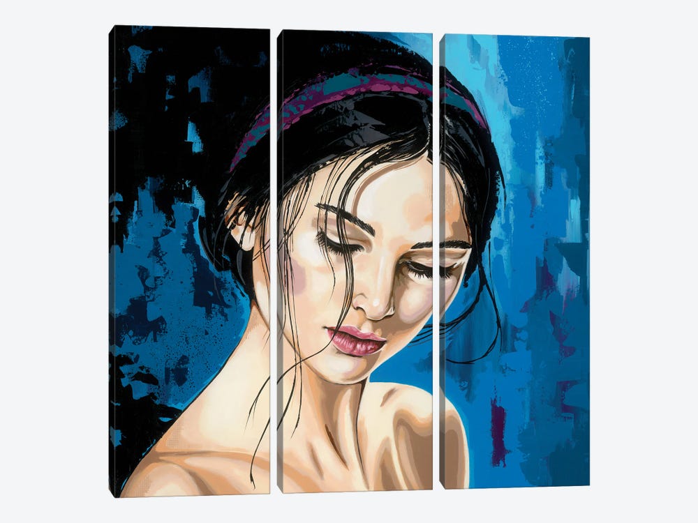 Blue Vibe III by Livien Rózen 3-piece Canvas Wall Art