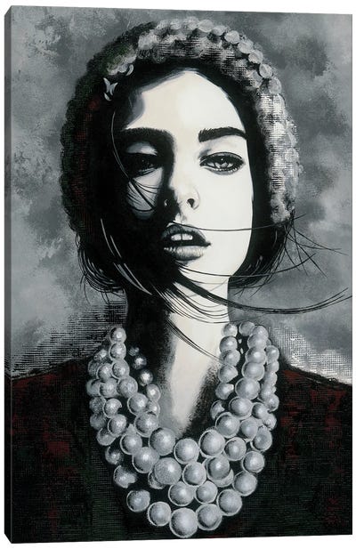 Girl With Necklace Canvas Art Print - Livien Rozen
