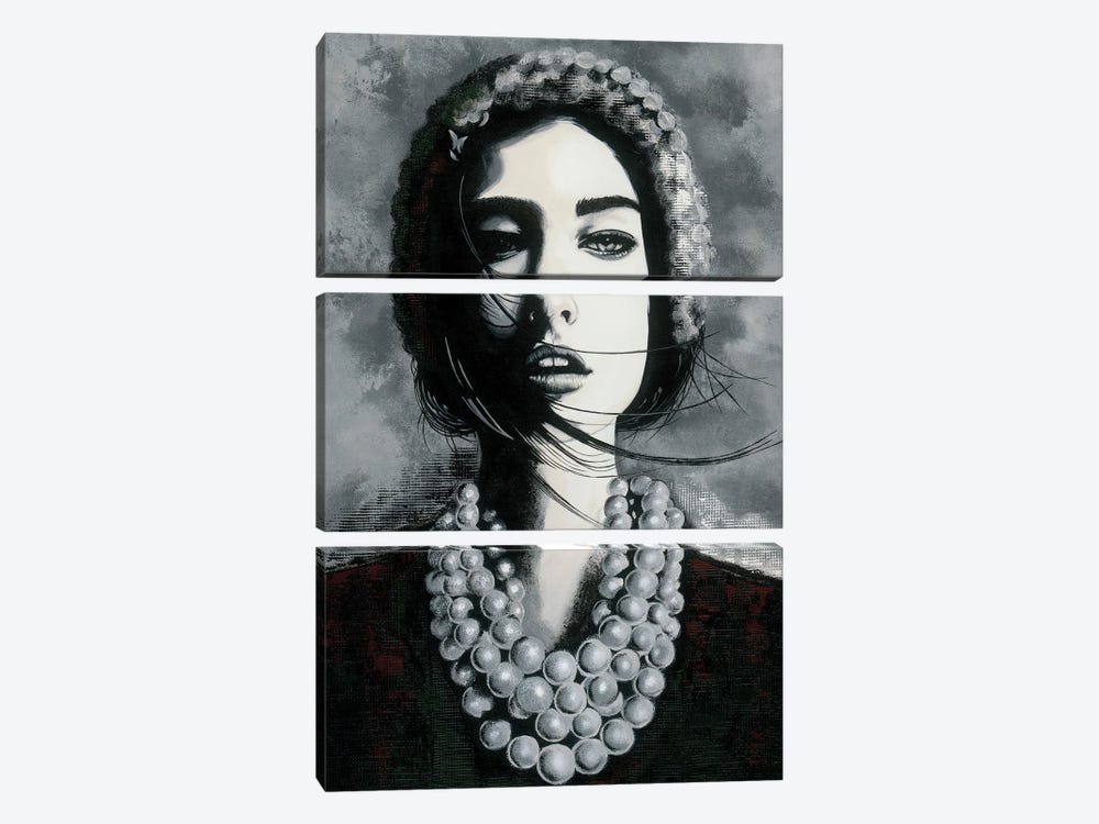 Girl With Necklace by Livien Rózen 3-piece Canvas Wall Art