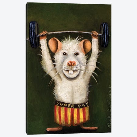 Super Rat Canvas Print #LSA181} by Leah Saulnier Canvas Artwork