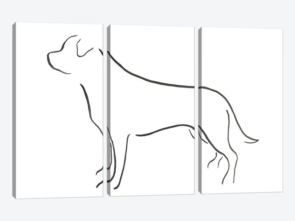 Rottweiler by Lesley Bishop 3-piece Canvas Art Print