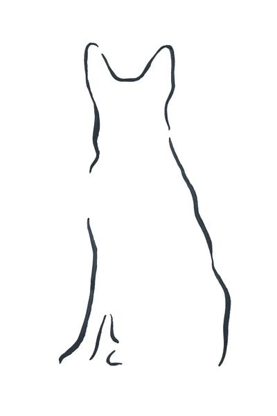 Lesley Bishop: German Shepherd Sitting by Lesley Bishop