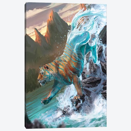 Water Tiger Canvas Print #LSG101} by Louise Goalby Canvas Art