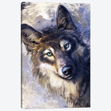 Wolf Canvas Print #LSG104} by Louise Goalby Art Print