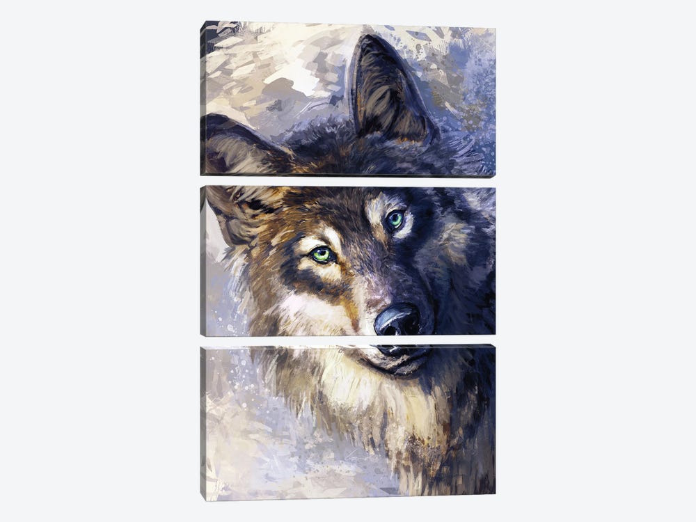 Wolf by Louise Goalby 3-piece Art Print